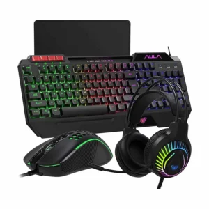Aula T650 RGB Black USB Wired Gaming Keyboard Mouse Mouse Pad Headphone Combo