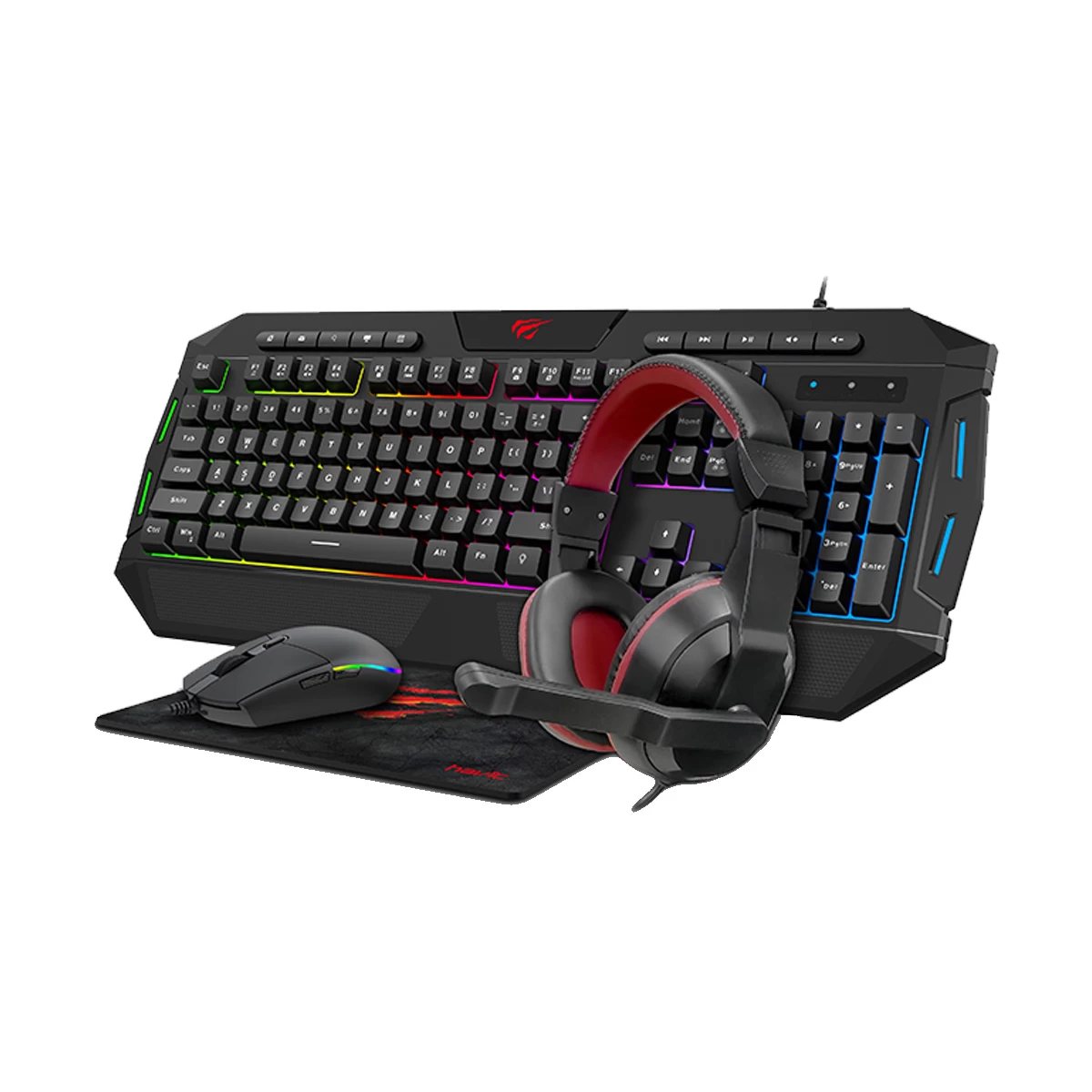 Havit HV KB501CM Wired Black Gaming Keyboard Mouse Headphones and Mouse Pad Combo 5
