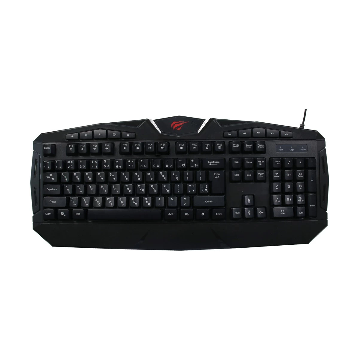 Havit KB505L Black USB Multi Function Backlit Gaming Keyboard with Bangla
