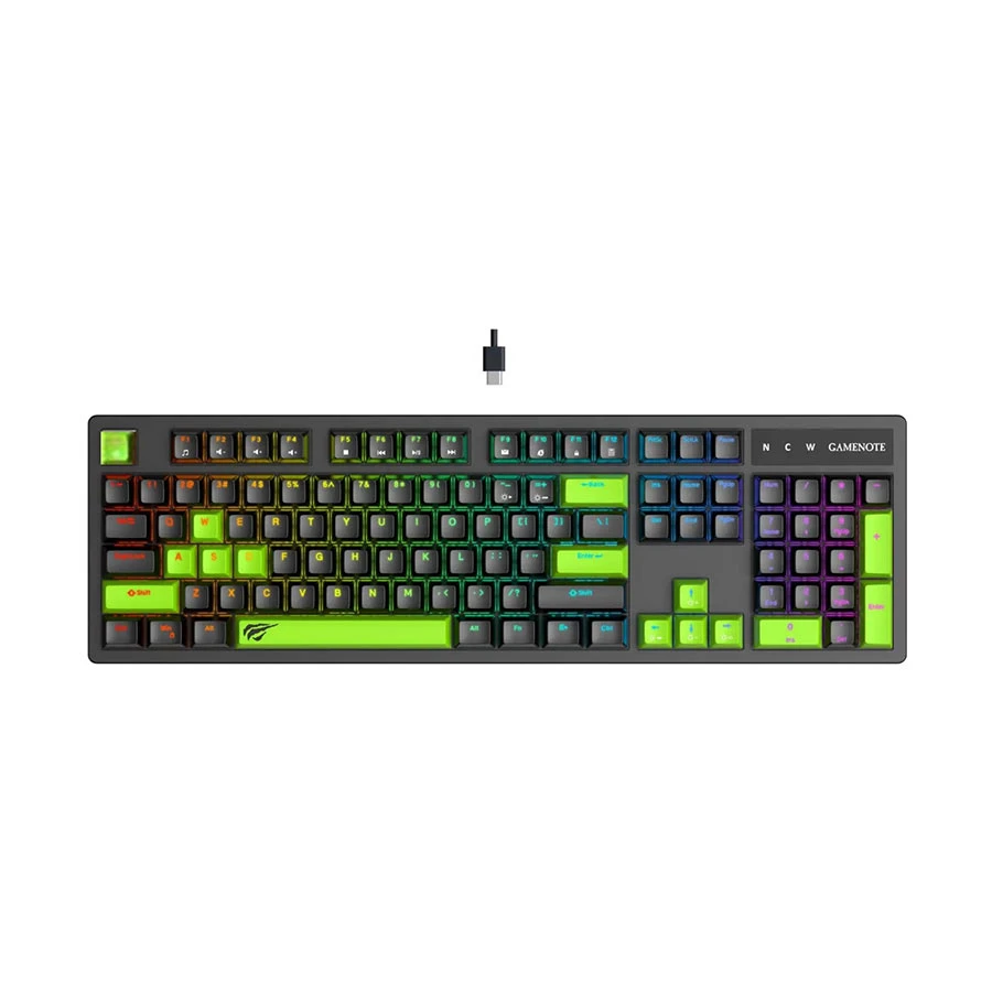 Havit KB893L RGB Wired Black Green Blue Switch Mechanical Gaming Keyboard