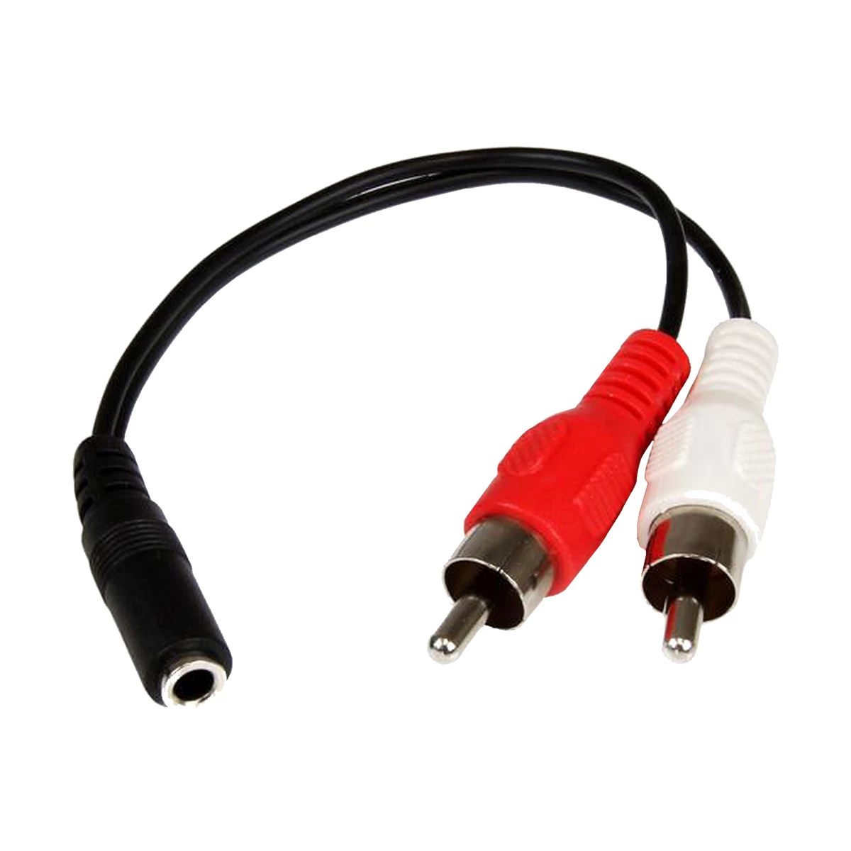 Male to 3.5mm Female 0.5 Meter Black Audio Cable