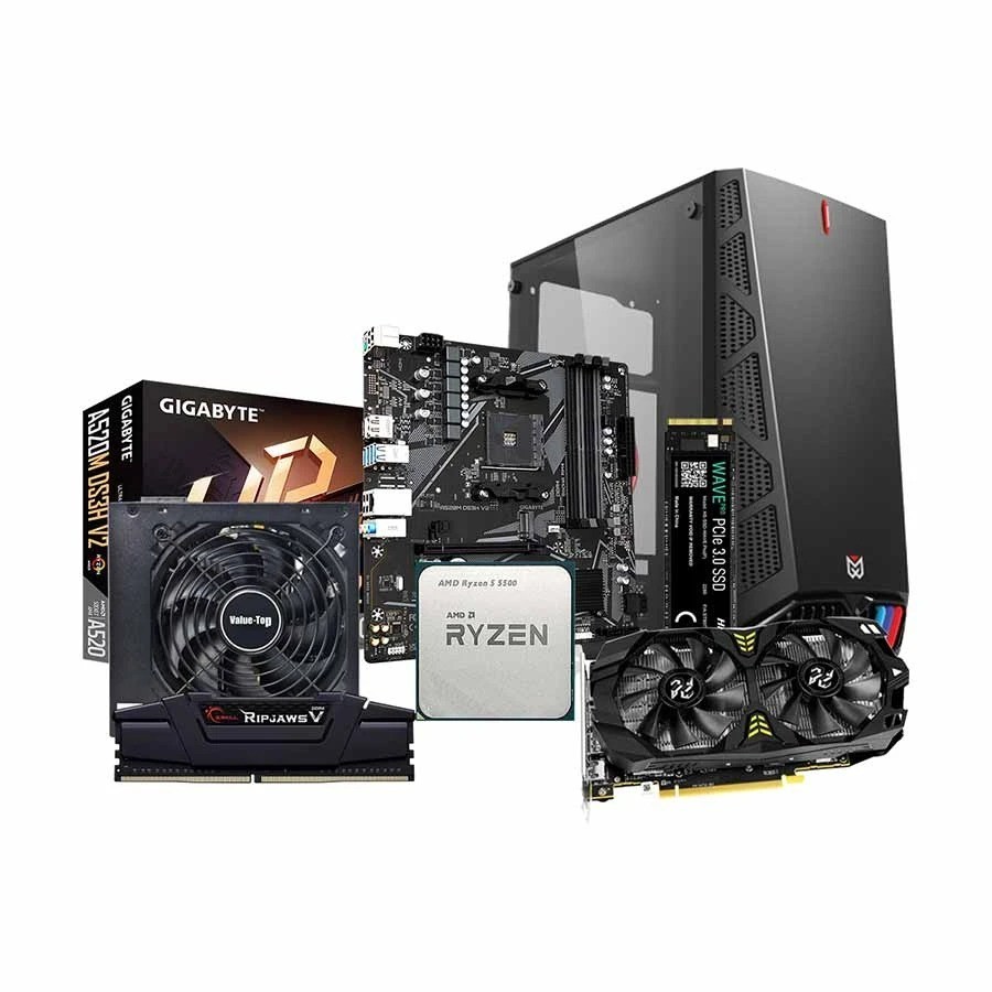 PC VG55D AMD Ryzen 5 5500 8GB RAM 256GB SSD Gaming Desktop