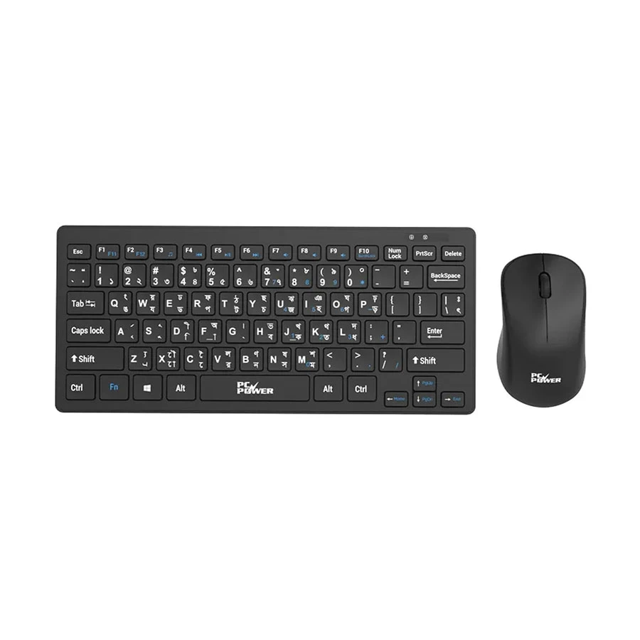 Pc Power PCK 226 PCM 936 Wireless Black Keyboard Mouse Combo with Bangla