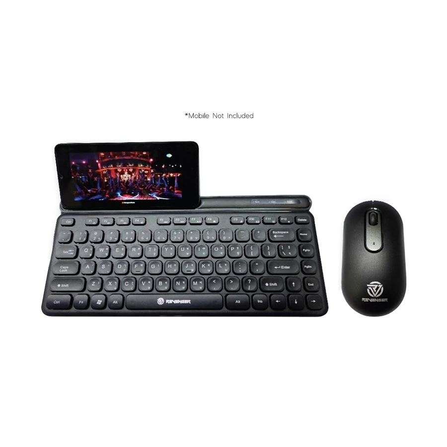 Revenger RKM 24W Mini Black Wireless Keyboard Mouse Combo with Bangla Tablet Holder 3