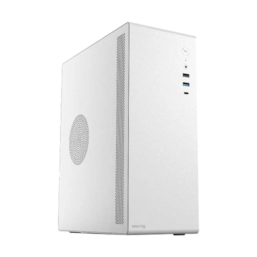 Value Top V100CW Mid Tower Micro-ATX White Desktop Casing with Standard PSU