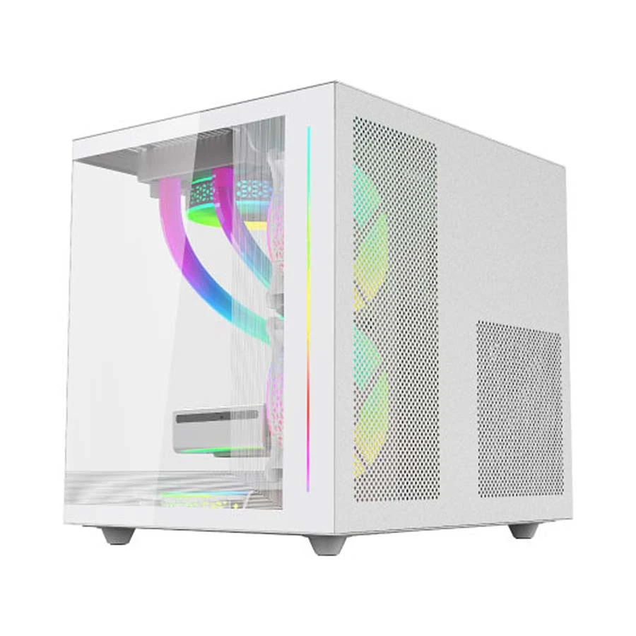 Value Top V900W Mini Tower Micro-ATX White Gaming Desktop Casing (with 3 ARGB Fan) - Image 4