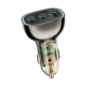 Wiwu Geek PC700 3 in 1 90W 3 Ports Black Car Charger (2xUSB-C & 1xUSB-A)