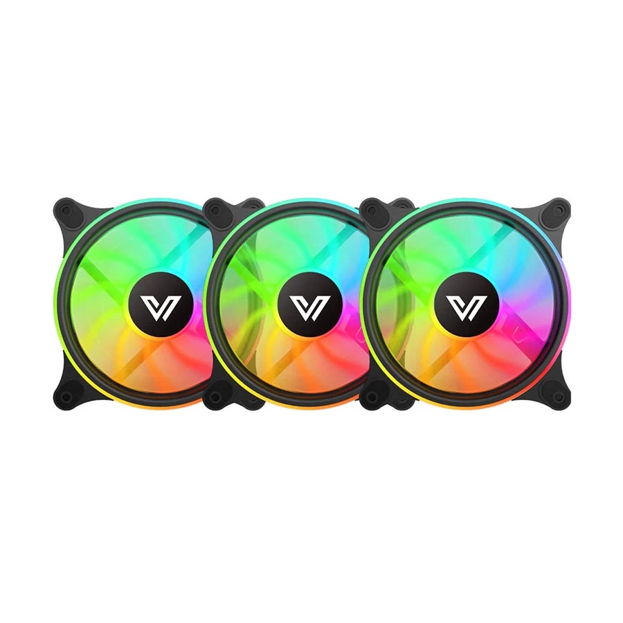 Value Top CR10-1298ARGB 120mm ARGB (3xFAN) Black Casing Cooling Fan With Control Board & Aurora Cable