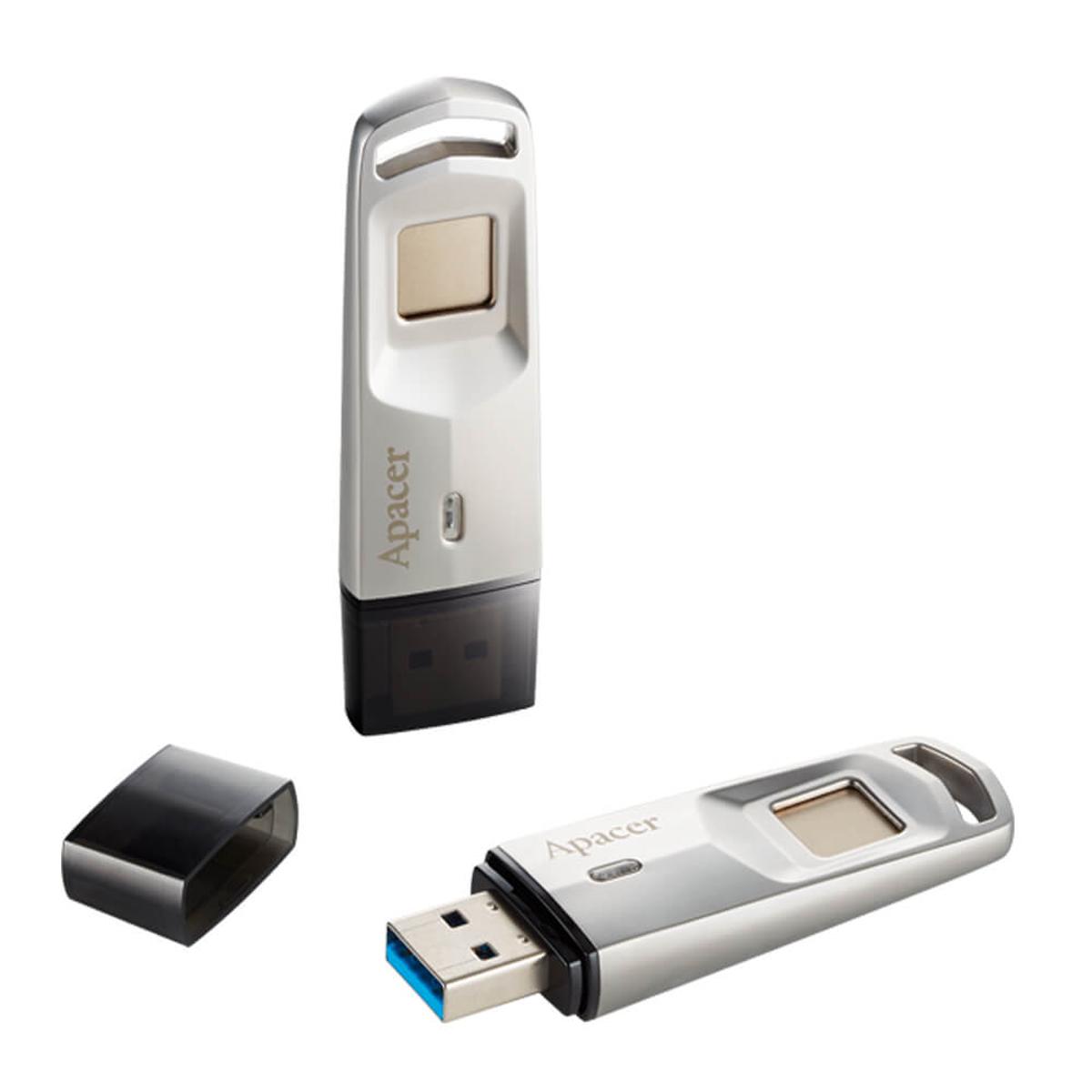 APACER 32GB AH651 USB3.1 GEN 1 FINGERPRINT FLASH DRIVE SILVER