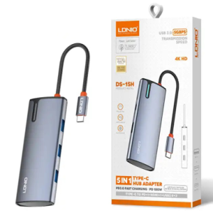 Ldnio DS-15H PD100W 5 In 1 Port USB C 3.0 Hub With 4K HDMI