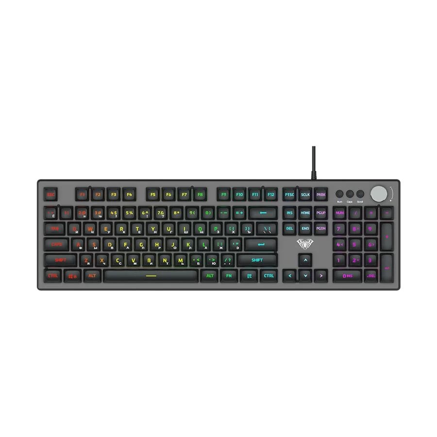 AULA F2028 (White Switch) Wired Black Membrane Gaming Keyboard