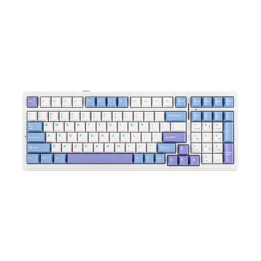 AULA F99 Tri Mode (Graywood V3 Switch) Purple White (White+Blue+Purple Key) Gaming Keyboard