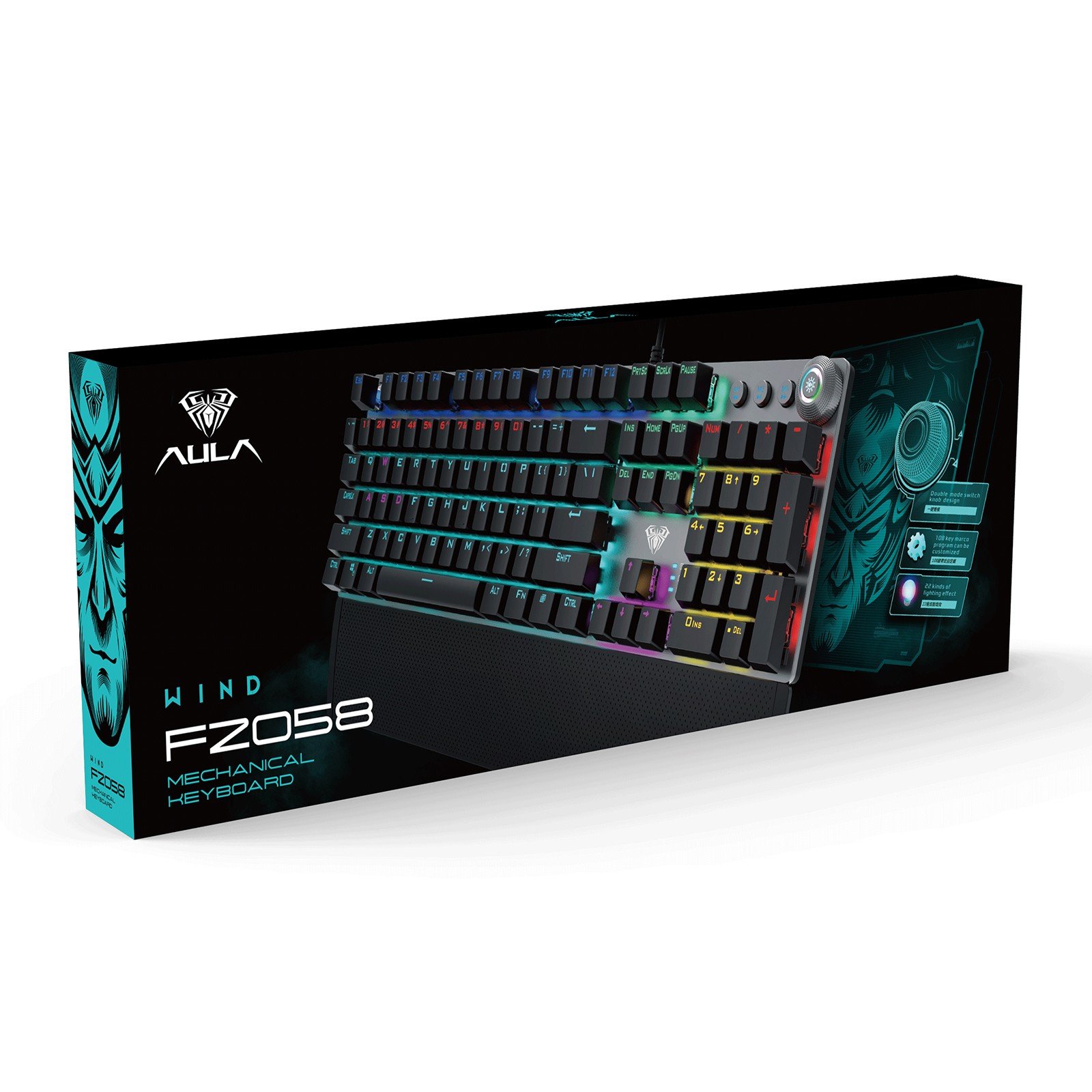 AULA F2058 (Blue Switch) Wired Black Mechanical Gaming Keyboard - Image 5