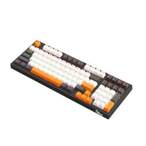 PC POWER K98 Gaming RGB Mechanical Keyboard (Black & White + Orange)