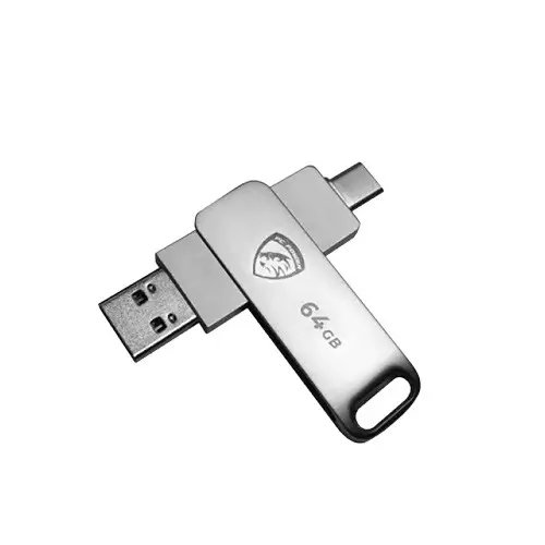 PC POWER P64 DUAL 64GB USB 3.2 Gen1 Type-C FLASH DRIVE